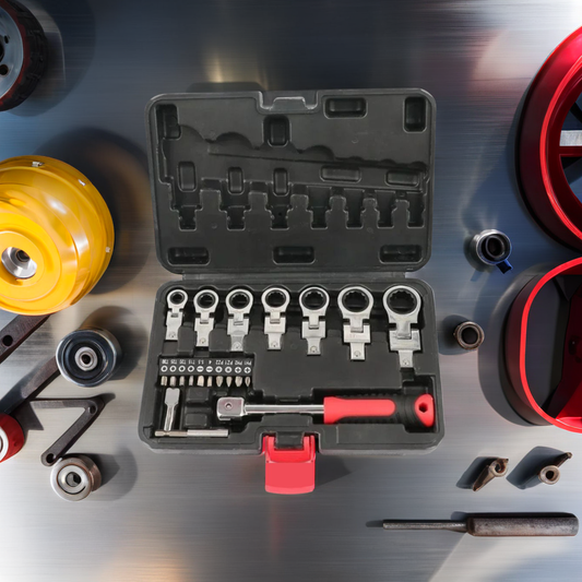 clé à cliquet boîtier entouré outils